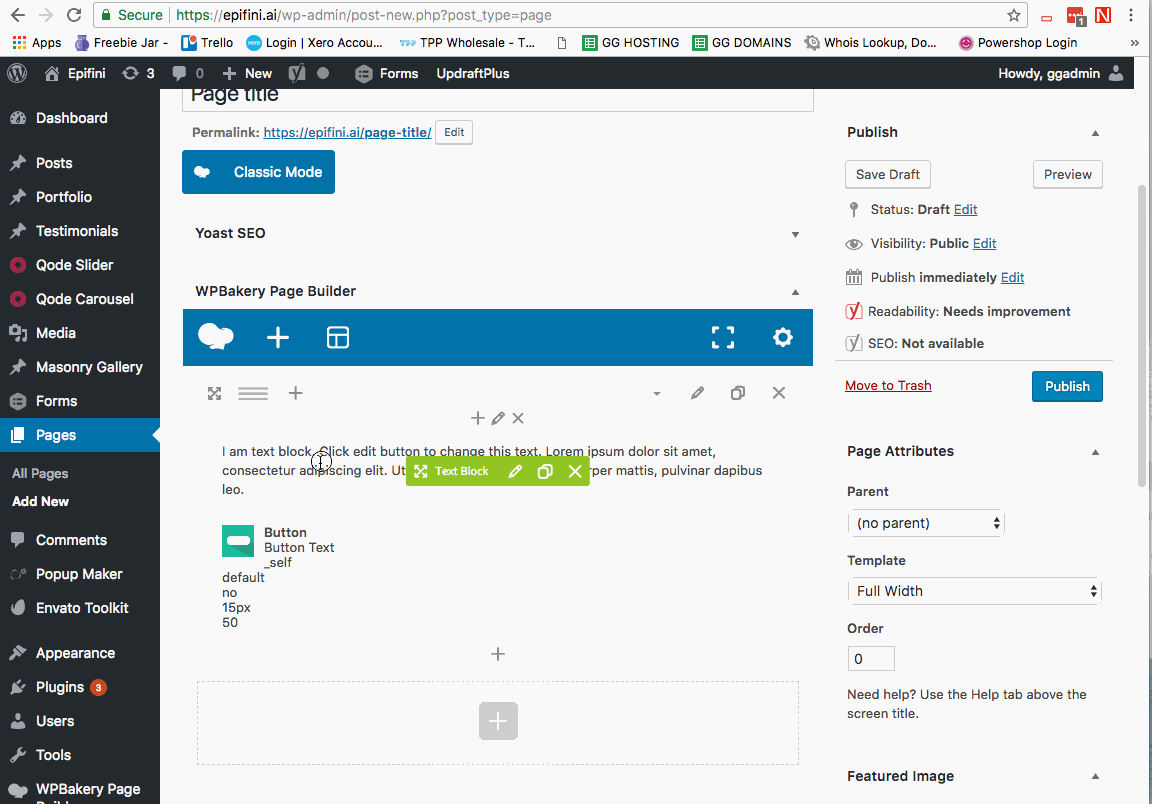 Editing Text Block Greengraphics